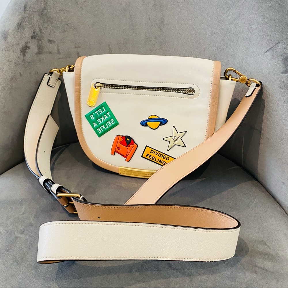 Marc Jacobs Cream Crossbody Bag with Playful Patches